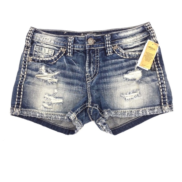 Silver Jeans Pants - Silver Aiko Jean Short Distressed Sz 27 NWT